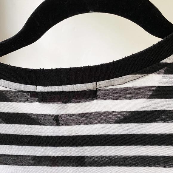 N:PHILANTHROPY Women's Black/White Striped Distressed Wash Out Atlas Tee sz XS - Picture 11 of 14